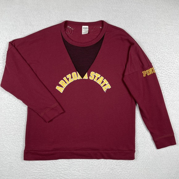 Arizona State Sun Devils‎ Sweatshirt Womens Large Red Victorias Secret Pink NCAA - Picture 1 of 12